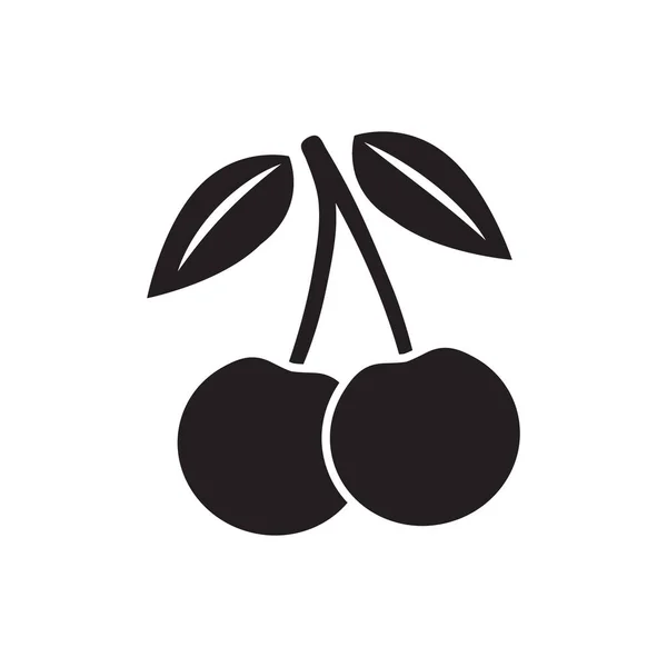 Icono Cereza Cereza Signo Vector — Archivo Imágenes Vectoriales