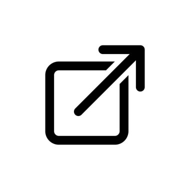 Dış bağlantı simgesi, açık sayfa vektör simgesi, arkaplanda izole