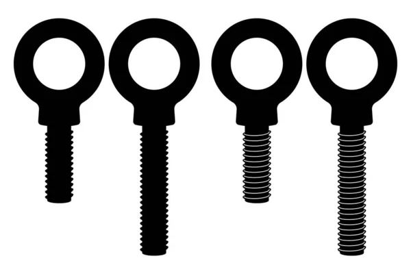 Concrete Eyebolt Icon Concrete Eyebolt Vector Silhouette — Stock Vector