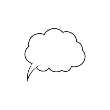 Konuşma ya da düşünme balonu, boş iletişim bulutu. Vektör tasarım ögesi.