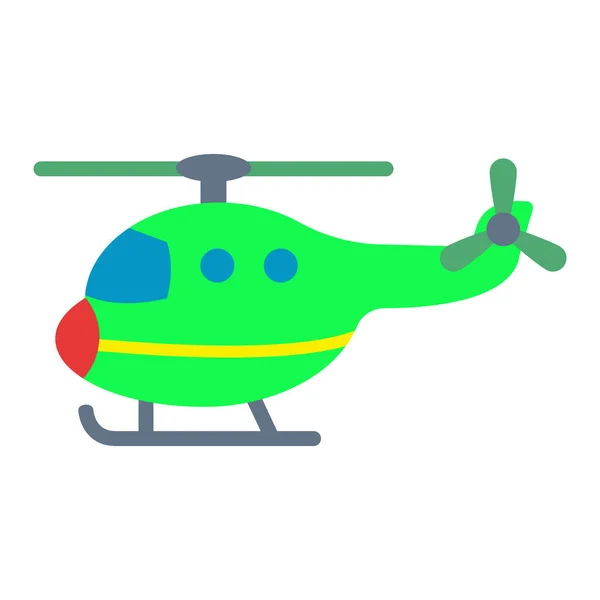 Cartoon Toy Helicopter Flat Vector Illustration — Stock Vector