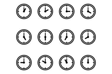 Saat simgesi seti, izole edilmiş simgeler