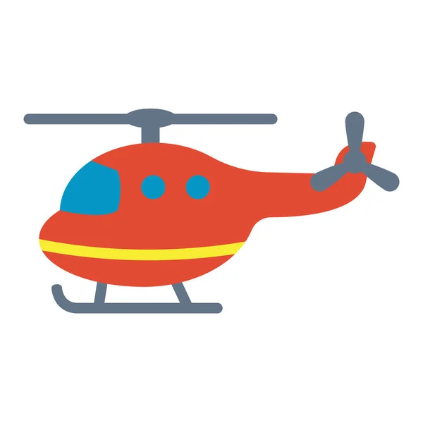 Cartoon Speelgoed Redding Helikopter Platte Vector Illustratie — Stockvector