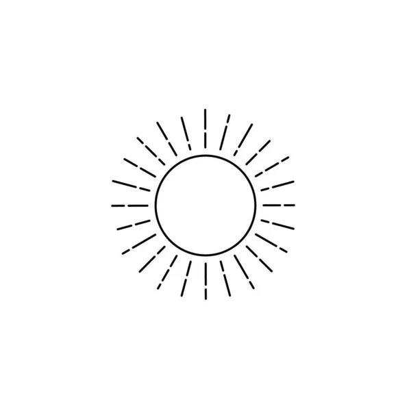 Logo Solaire Linéaire Rayon Solaire Rétro Emblème Soleil Logo Sunshine — Image vectorielle