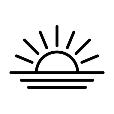 Gün batımı simgesi, gündoğumu simgesi. Güneş patlaması, Güneş ve Okyanus Simgesi.