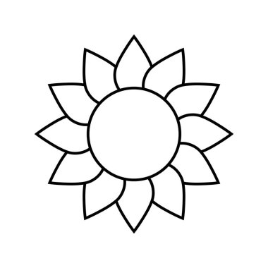 Ayçiçeği çizgisi simgesi konsepti. Ayçiçeği düz vektör işareti, sembol, illüstrasyon.