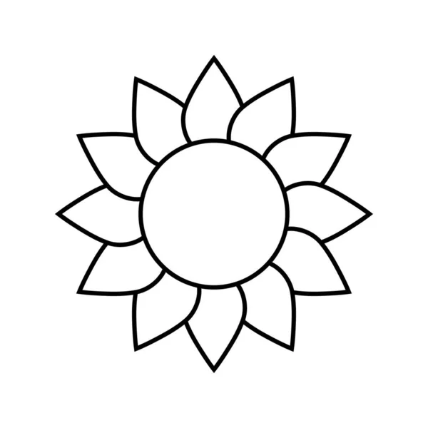 Solros Linje Ikonen Koncept Solros Platt Vektor Tecken Symbol Illustration — Stock vektor