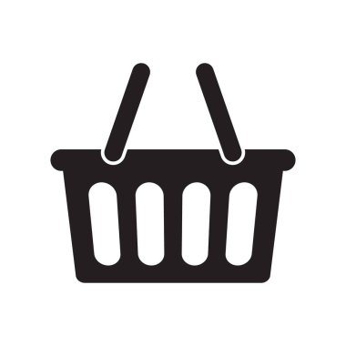 Alışveriş sepeti ikonu. Beyaz arkaplanda vektör illüstrasyonu.