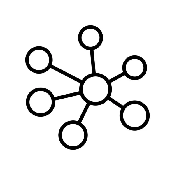 Εικονίδιο Σύνδεσης Δικτύου Hub Ελάχιστο Εικονίδιο Επίπεδης Γραμμής — Διανυσματικό Αρχείο