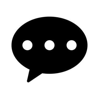 Chat icon and talk icon. Speech bubble icon in solid style.