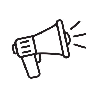 Megaphone icon, loud speaker line icon.