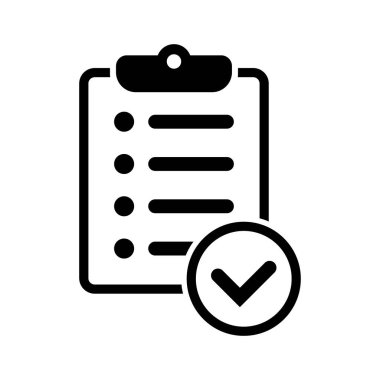 Clipboard with Checkmark Icon  Task Management and Checklist Symbol.