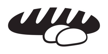 Ekmek Simgesi ve Dilimlenmiş Ekmek Sembolü, Fırın ve Gıda Vektörü İllüstrasyonu