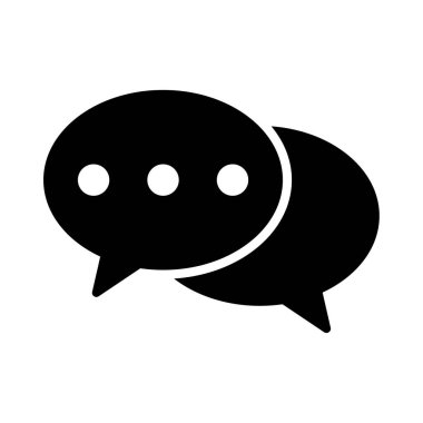 Sohbet ve Sohbet Simgesi İletişim, Konuşma ve Mesajlaşma Sembolü, Vektör İllüzyonu