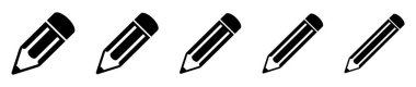 Kalem Simgesi Set Yazma, Çizim ve Yaratıcılık Sembolleri, Vektör İllüstrasyonu