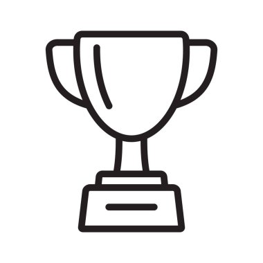 Kupa Kupası İnce Satır İkon Zaferi, Başarı ve Ödül Sembolü