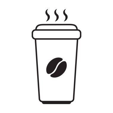 Kağıt Kahve Kupası Simgesi Buharlı Kahve.