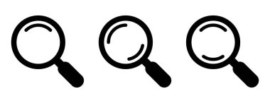 Büyütme Cam Simgesi Arama Araçları ve Loupe Sembolleri, Keşif ve Keşif İşaretlerini Ayarla.