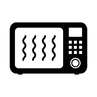 Mikrodalga fırın Isınma, Pişirme ve Hızlı Yemek Hazırlama için Mutfak Aletleri Sembolü