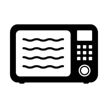 Mikrodalga fırın Simgesi Basit Mutfak Alet Sembolü, Isıtma ve Pişirme İşareti.