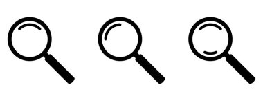 Büyütme Cam Simgesi Koleksiyonu Loupe Sembolleri.
