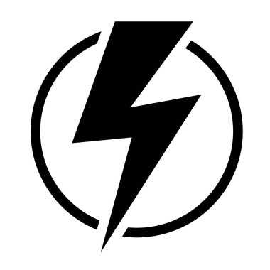 Çemberde Şimşek Şimşeği Elektrik Güç ve Enerji Simgesi