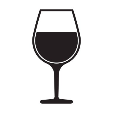 Basit bir Zarif Biçimli Şarap Camı Simgesi