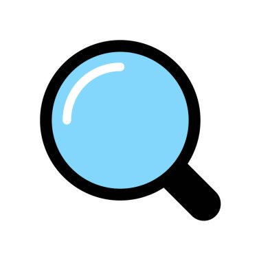 Büyüteç ve Loupe Simgesi Mavi Cam Detaylı