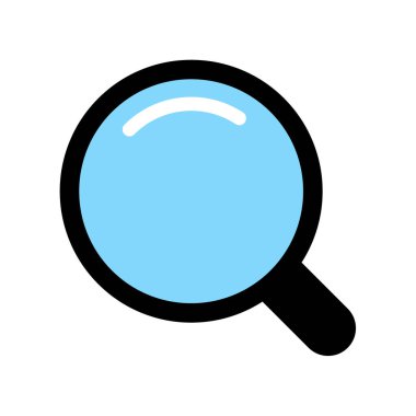 Mavi Lens ve Siyah Saplı Büyüteç Simgesi, Düz Büyüteç Simgesi.