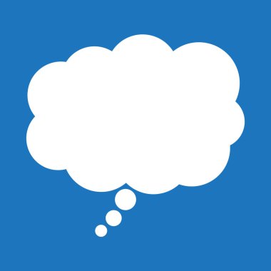 Beyaz Konuşma ve Düşünce Baloncuğu - Boş Sohbet Bulutu ve İletişim Tasarımları için Düşünce Balonu.