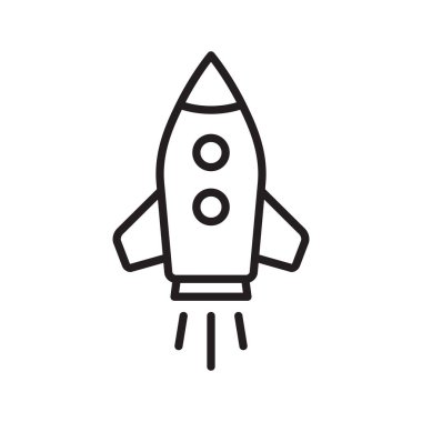 Başlangıç ve Teknoloji Kavramları için Satır Biçiminde Asgari Roket Fırlatma Simgesi