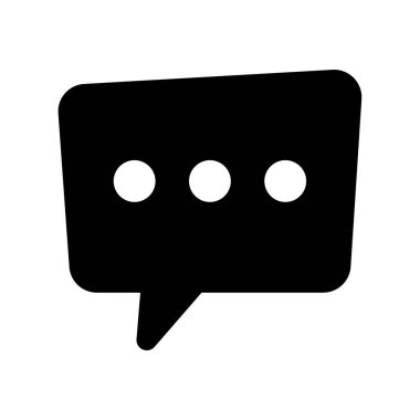 Sohbet ikonu ya da konuşma ikonu. Konuşma baloncukları simgesi katı biçiminde.