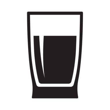 Sağlıklı içecek ve sofra takımı için su kupası ikonu. İçme Camı Simgesi.