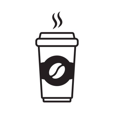 Klasik Kağıt Kahve Kupası Simgesi, Cafe ve İçecek Tasarımları İçin Paket Kahve Sembolü