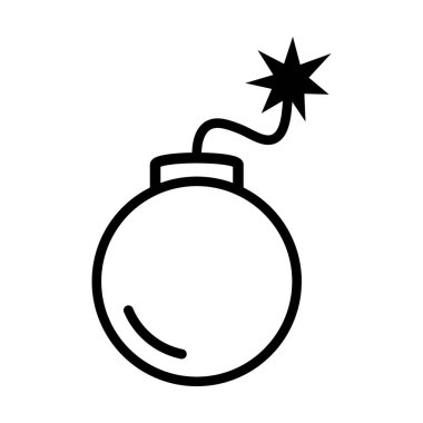 Yanan Fünye Hattı Biçimi Simgesi, Tehlike ve Uyarı Sembolü ile Bomba