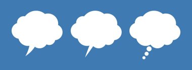 Beyaz Konuşma ve Düşünce Kabarcığı Sembolü, Sohbet ve İletişim Simgesi