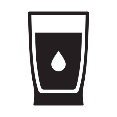 Su Damlası Simgesi, Temiz İçme Suyu ve Su Sembolü ile Bardak