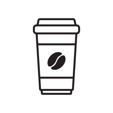 Klasik Kağıt Kahve Kupası Simgesi, Cafe ve İçecek Markası Tasarımı İçin Paket Kahve Sembolü