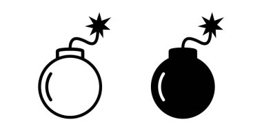 Yanan Fünye Simgesi Ayarlı Bomba, Tehlike ve Uyarı Sembolleri