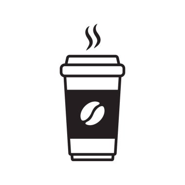 Cafe Marka ve Sıcak İçecekler için Kağıt Kahve Kupası Simgesi