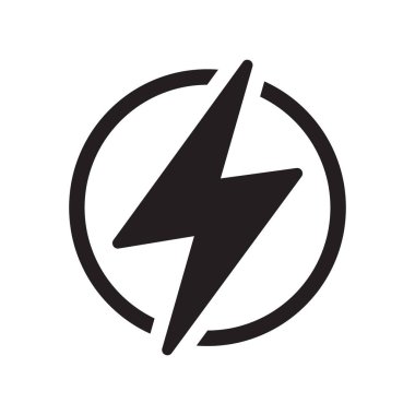 UI ve Uygulama Tasarımı için Elektrik Yıldırımı Simgesi Çemberde