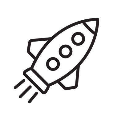 Roket Çizgisi Simgesi, Başlangıç Başlatılması, Büyüme ve Yenilik Sembolü