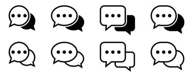 Sohbet Mesajı ve Konuşma Baloncuğu İletişim, Mesajlaşma ve Sosyal Medya Tasarımı Simgeleri