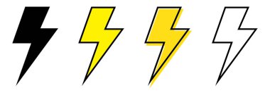 Uygulama, UI ve Arayüz Tasarımı için Yıldırım Sembolü ile Elektrik Güç Simgesi Ayarları