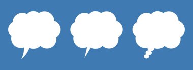 Konuşma Balonu ve Düşünce Baloncuğu Sohbet, Mesajlaşma ve İletişim Tasarımı için Seti