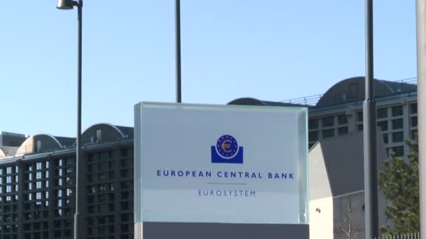 ECB centrála Frankfurt, Německo — Stock video