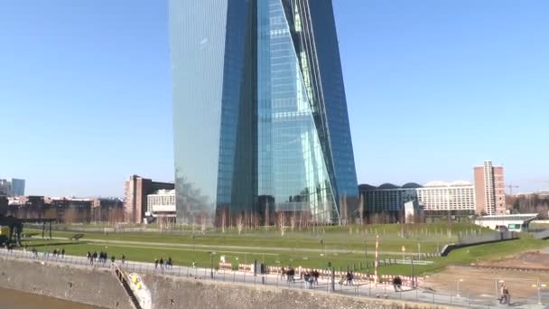 Hoofdkwartier van de ECB Frankfurt, Duitsland — Stockvideo
