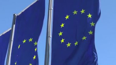 Avrupa bayrak önünde Ecb/Ezb Frankfurt, Almanya