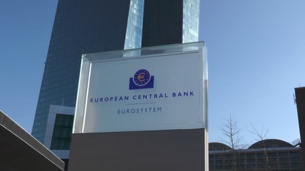 Sede del BCE Frankfurt, Alemania — Vídeos de Stock