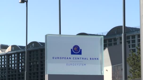 Штаб-квартира ЄЦБ Франкфурт, Німеччина — стокове відео